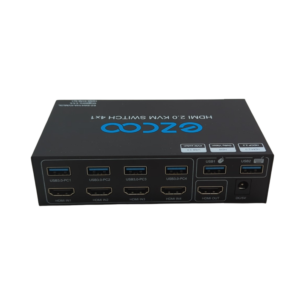 KVM Switch USB 3.0 4-Port mit SPDIF 5.1 Audio-Breakout für PC und Peripherie Geräte