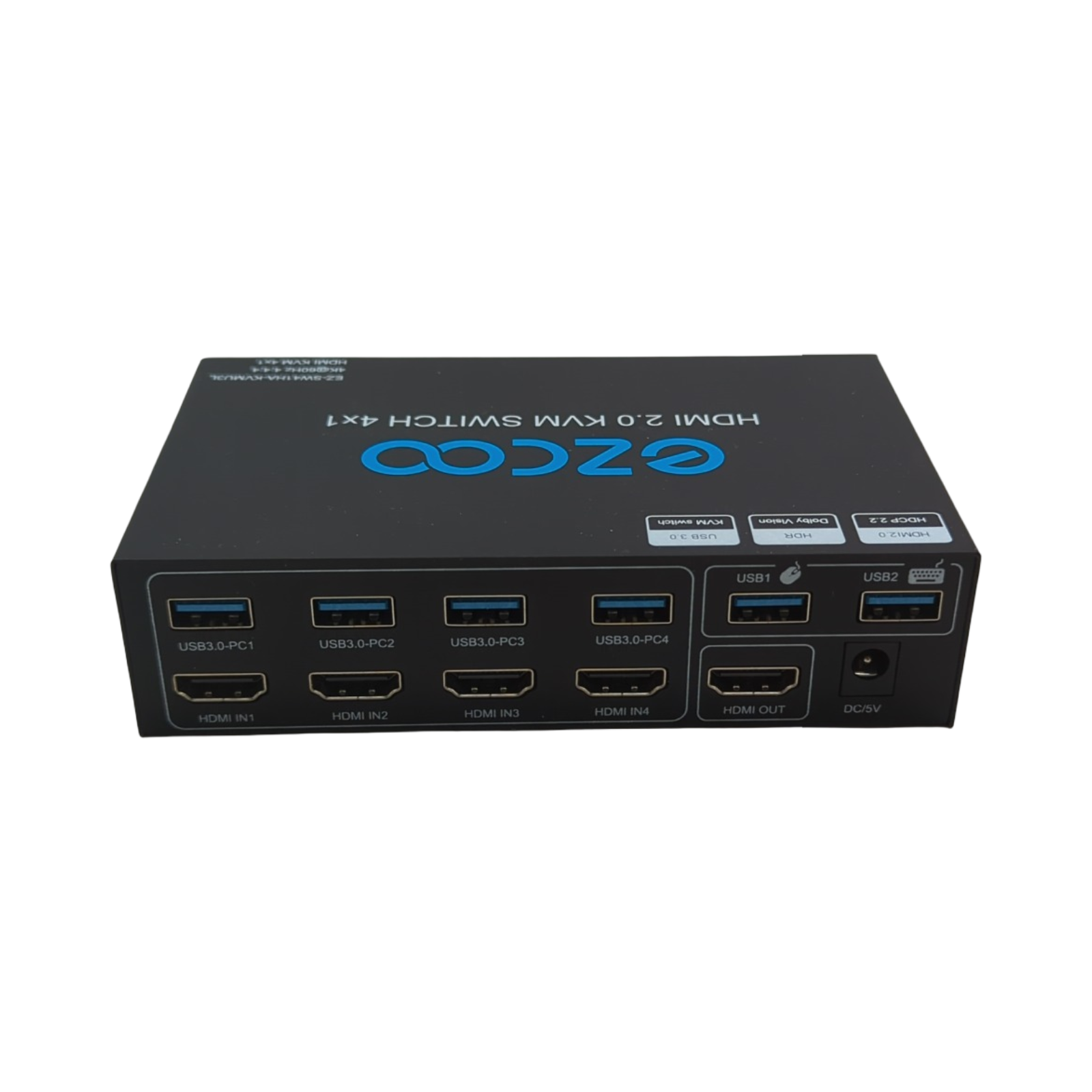 KVM Switch USB 3.0 4-Port mit SPDIF 5.1 Audio-Breakout für PC und Peripherie Geräte