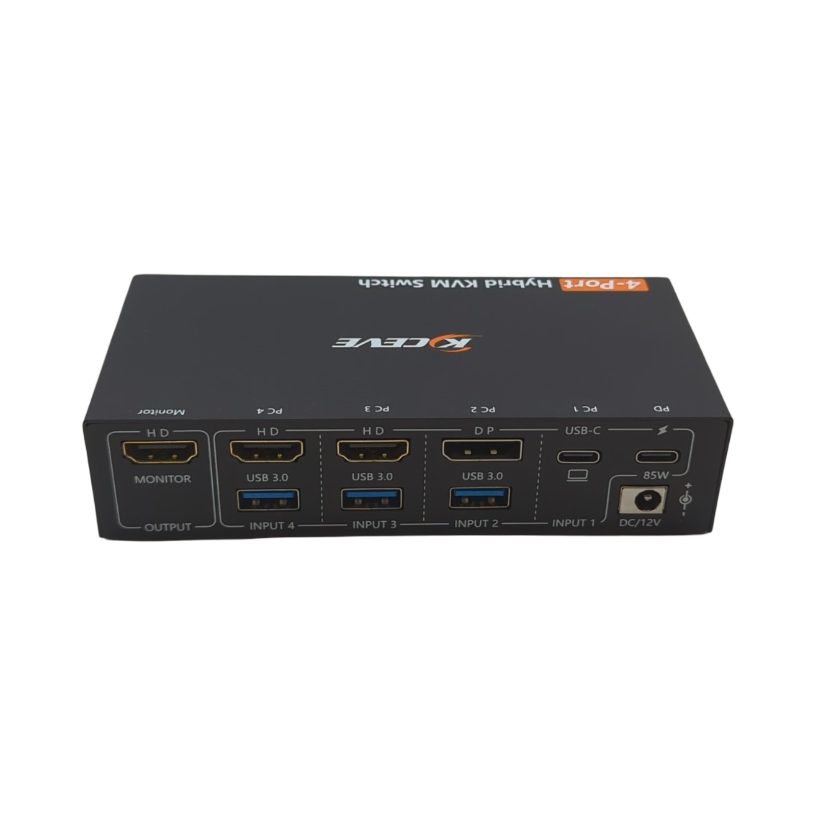 KVM Switch 4K 60Hz Umschalter für 1 Monitor 4 PCs USB C DisplayPort HDMI mit 4 USB 3.0 Ports Desktop-Controller