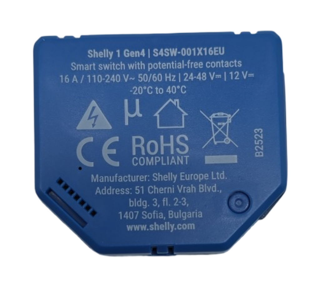Shelly 1PM Gen4 Smart WLAN Lichtschalter Matter Zigbee 16A 1-Kanal Strommessung App-Steuerung