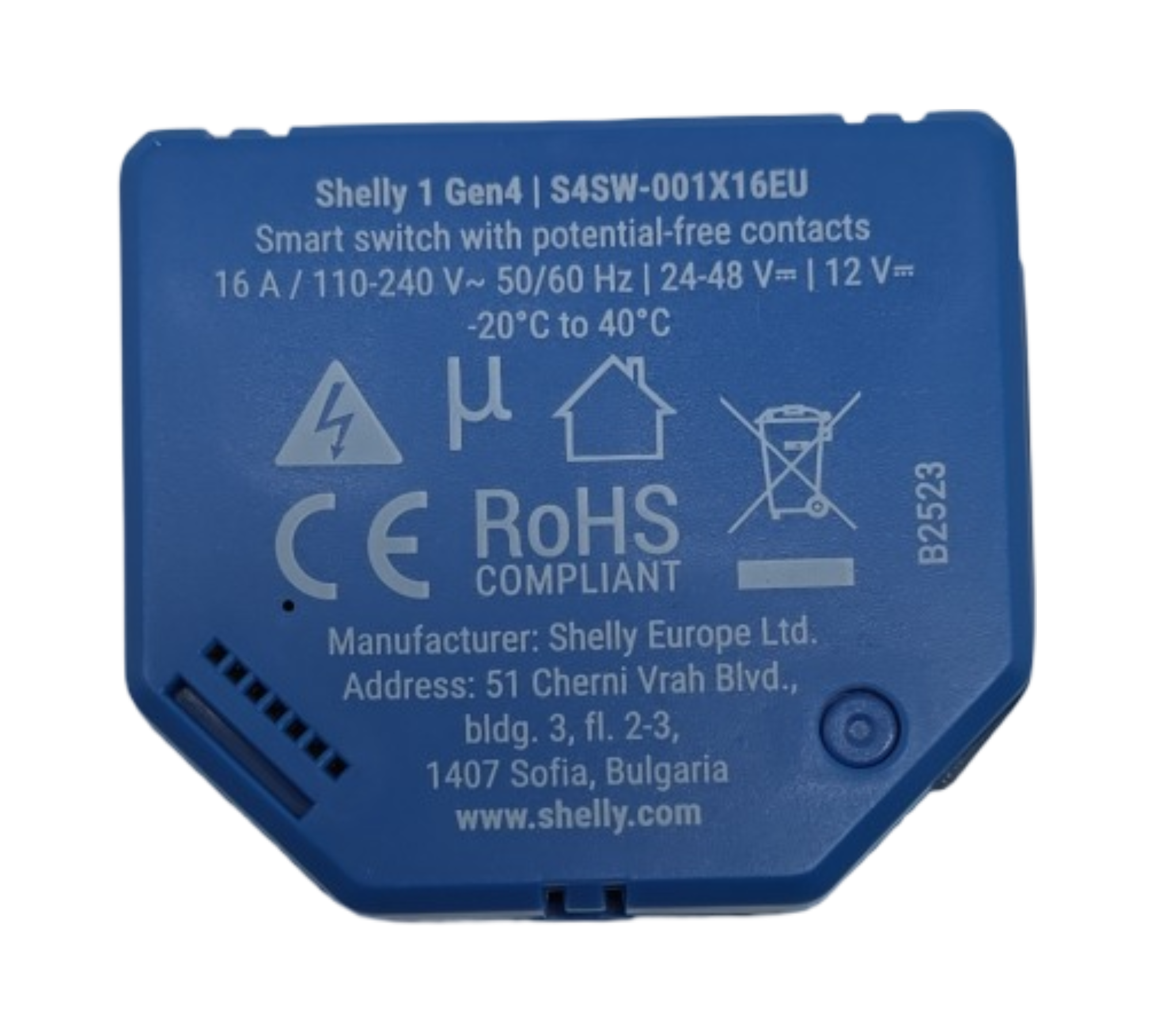 Shelly 1PM Gen4 Smart WLAN Lichtschalter Matter Zigbee 16A 1-Kanal Strommessung App-Steuerung