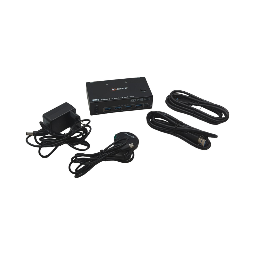 KVM Switch Displayport HDMI USB 3.0 Umschalter für 2 Monitore 2 PCs 8K 4K unterstützt