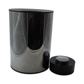 PLAN Mülleimer 5l Chrom Metall mit Inneneimer und Deckel Schwarz H28,8cm Ø21cm Standmodell