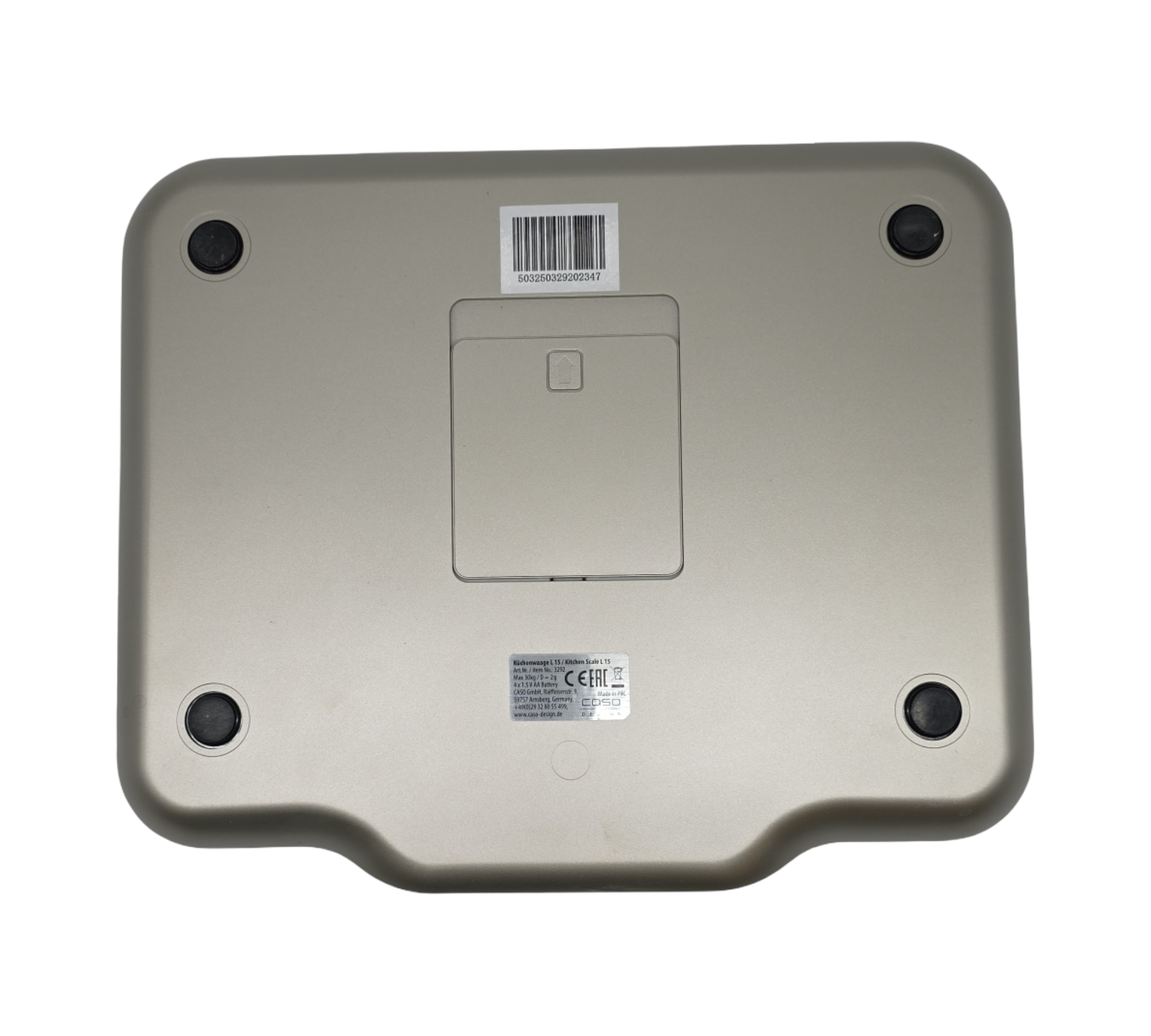 CASO L15 digitale Küchenwaage Edelstahl extra große Wiegefläche 30x22cm bis 15kg