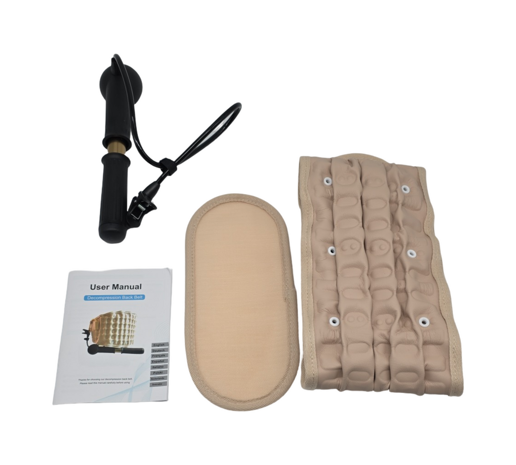 GINEKOO Dekompressionsgürtel Rückenstütze Lendenwirbelstütze Schmerzlinderung verstellbar 74-124 cm