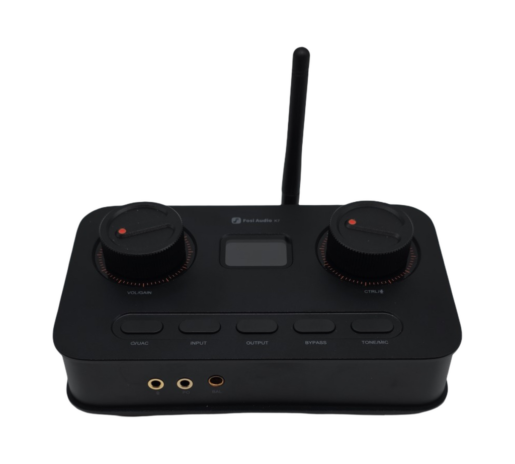 Fosi Audio K7 DAC Kopfhörerverstärker USB-C Digital-Analog-Konverter Gaming-PC PS5 optisch koaxial Bluetooth aptX HD LL Mikrofon