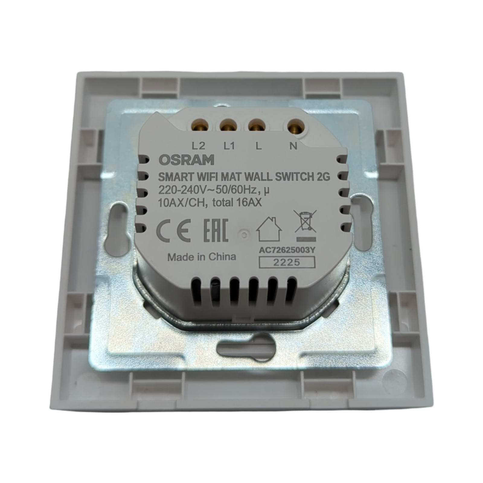 OSRAM SMART+ WiFi Matter Wandschalter 2 Kanal Unterputz Relais Schalter weiß 16AX IP20 27mm