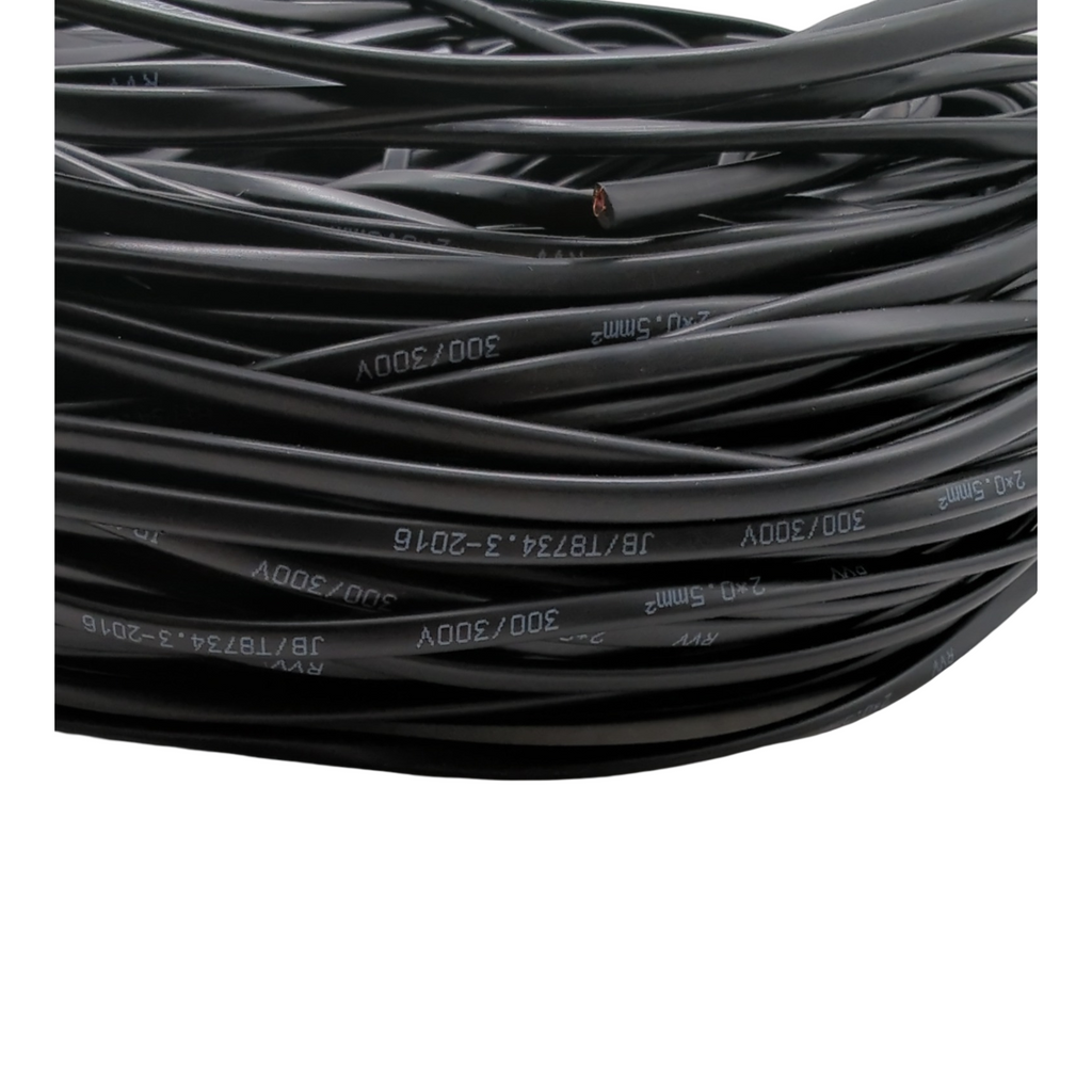 AOHEWEI Cavo Piatto Doppio 2x0.5mm² Elektrokabel Kupfer 2-adrig 5V-60V 50 Meter
