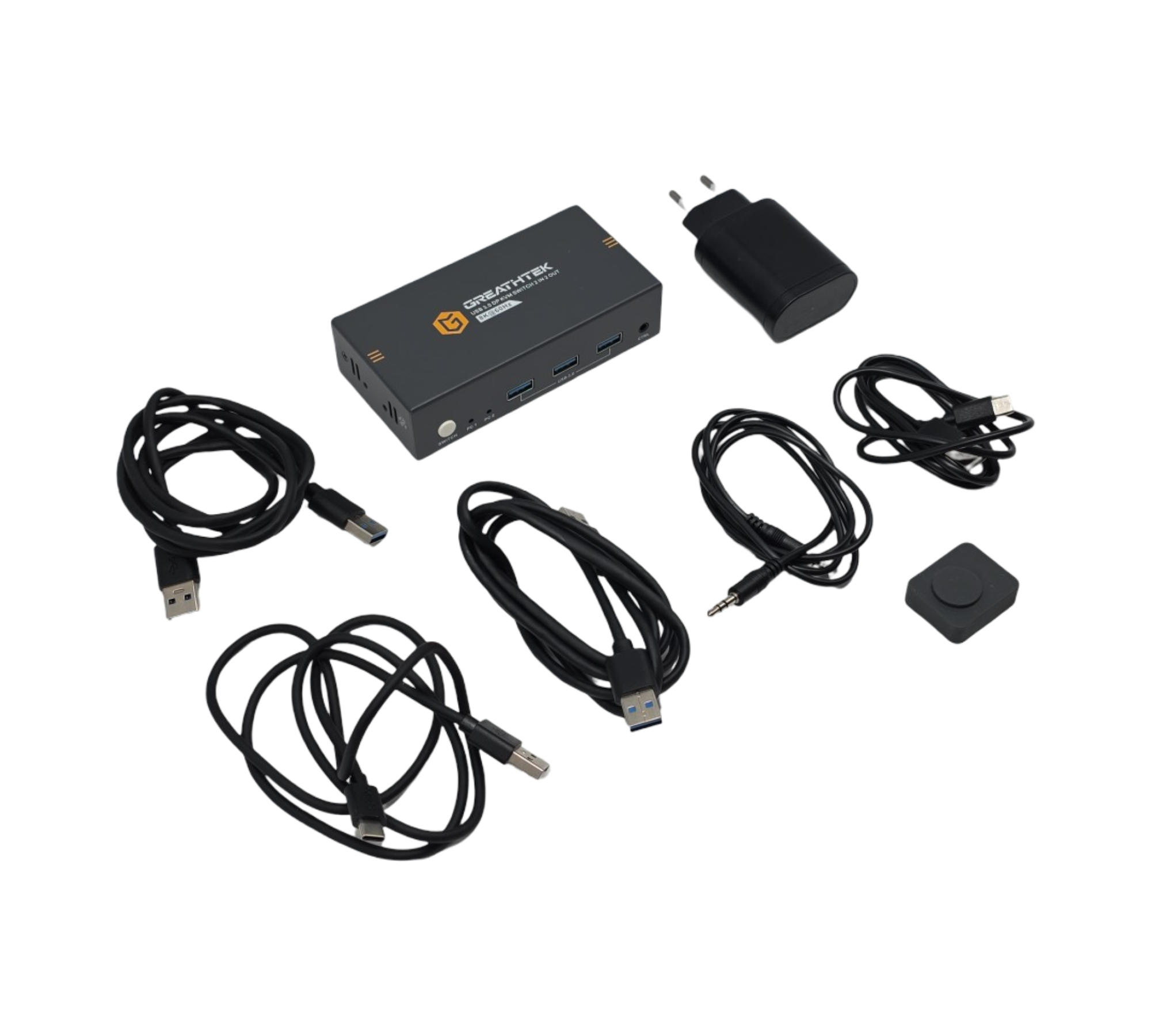 Displayport KVM Switch 2 PC 2 Monitore USB3.0 DP1.4 8K@60Hz 4K@120Hz mit Desktop-Controller