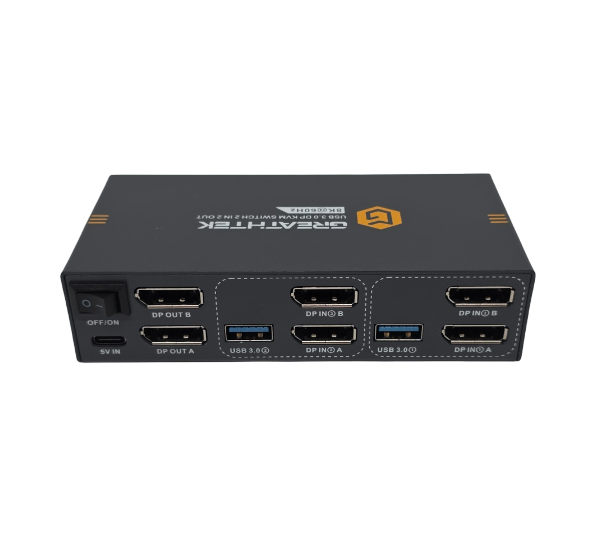Displayport KVM Switch 2 PC 2 Monitore USB3.0 DP1.4 8K@60Hz 4K@120Hz mit Desktop-Controller