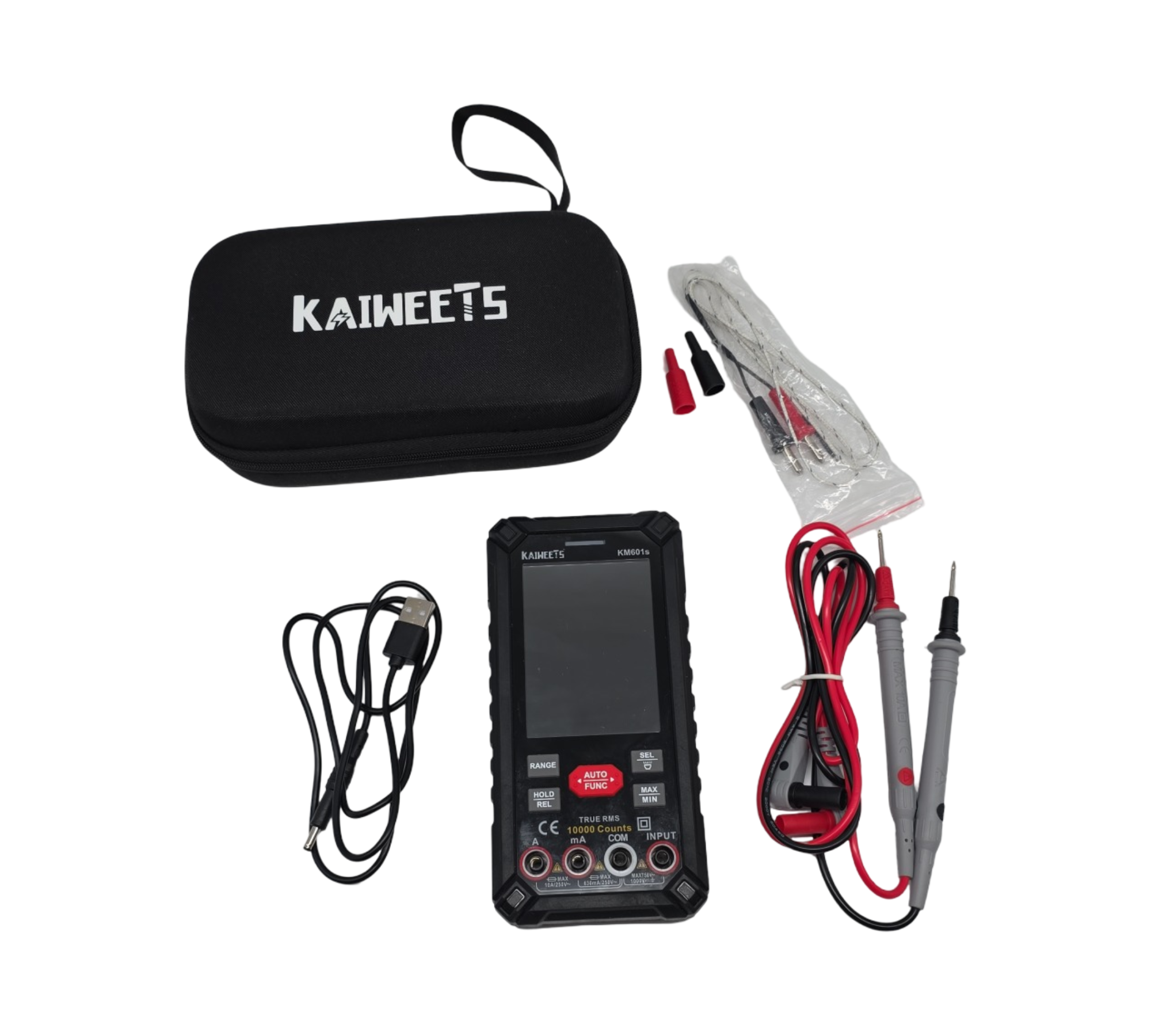 KAIWEETS Multimeter Digitalmultimeter 10000 Zählungen True RMS Auto-Range wiederaufladbar