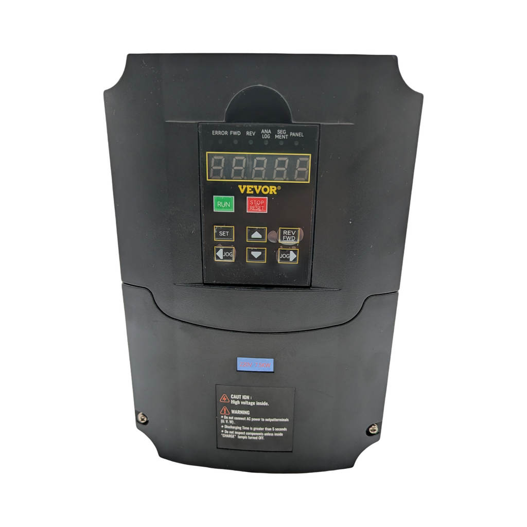 VEVOR Frequenzumrichter VFD 10 PS 7,5 kW 35A 1-3 phasig 220V Eingang zu 3-phasig 220V Ausgang 40-60Hz zu 0-400Hz