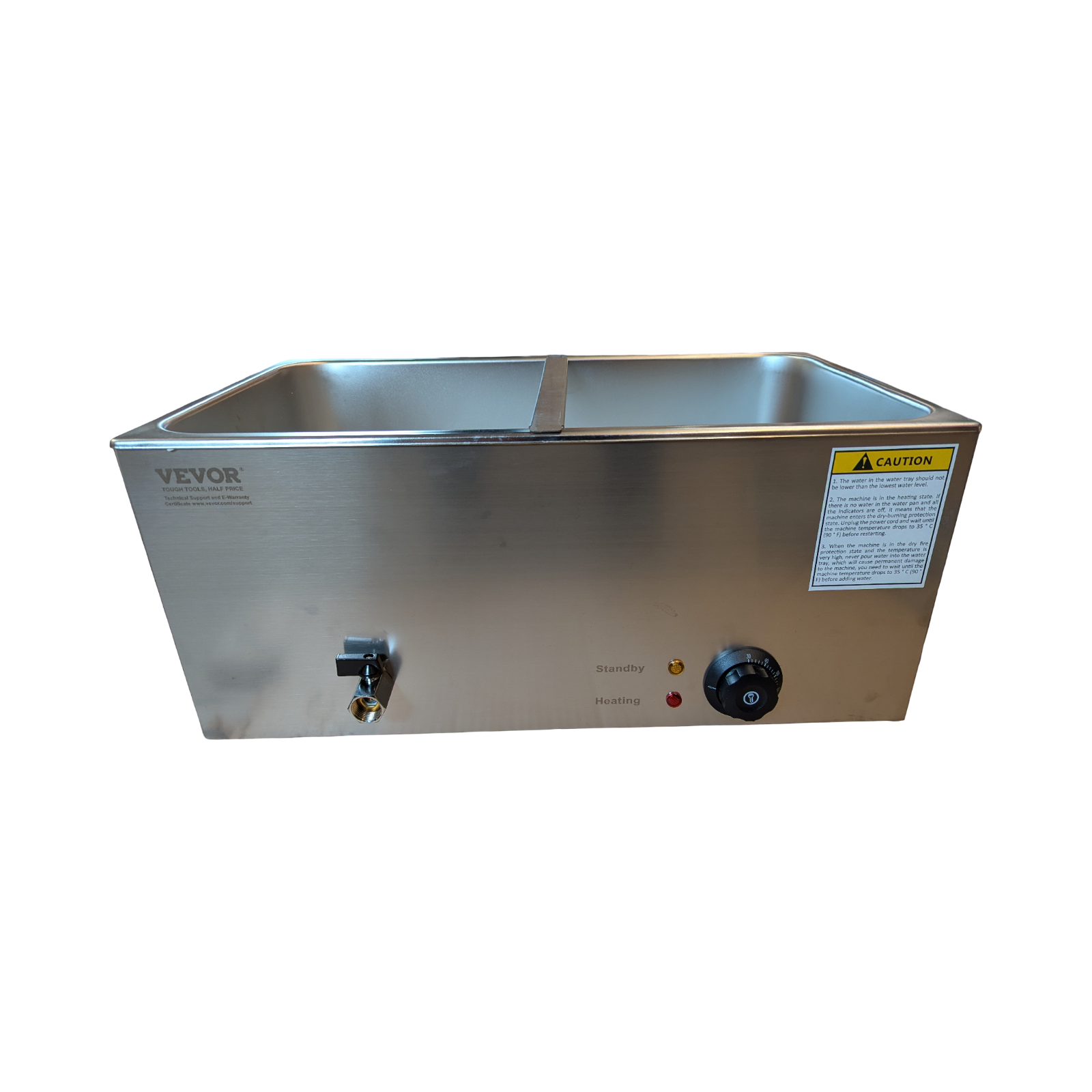 VEVOR Scaldavivande Commerciale Elektrischer Bagnomaria Tisch Dampfgerät 4 Behälter 15L Edelstahl 1200W