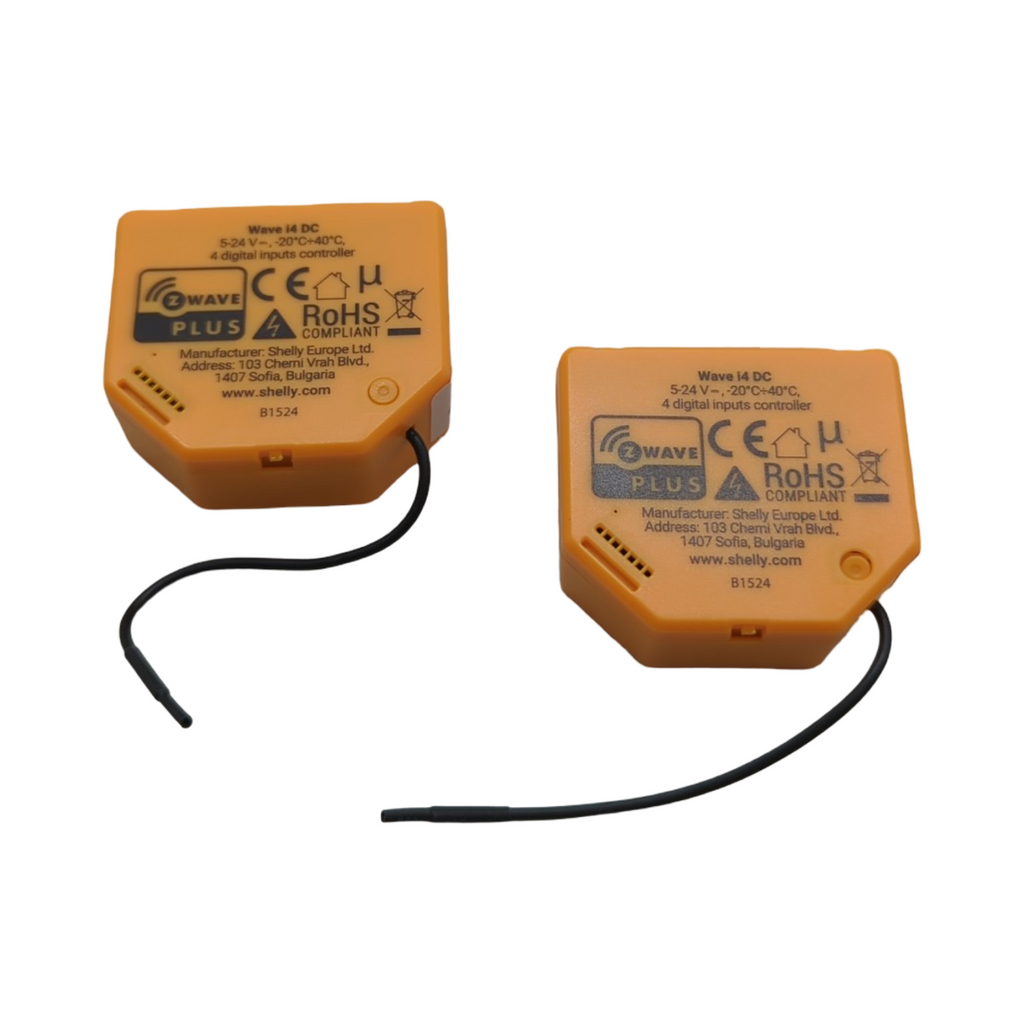 Shelly Qubino Wave i4 DC Z-Wave 800 Series 4-Digital-Eingangssteuerung 2er Pack geringer Stromverbrauch