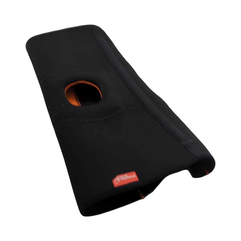 MG1004 Airx Ginocchiera Tubolare mit Gelenkschienen und Patellastabilisator schwarz Größe L