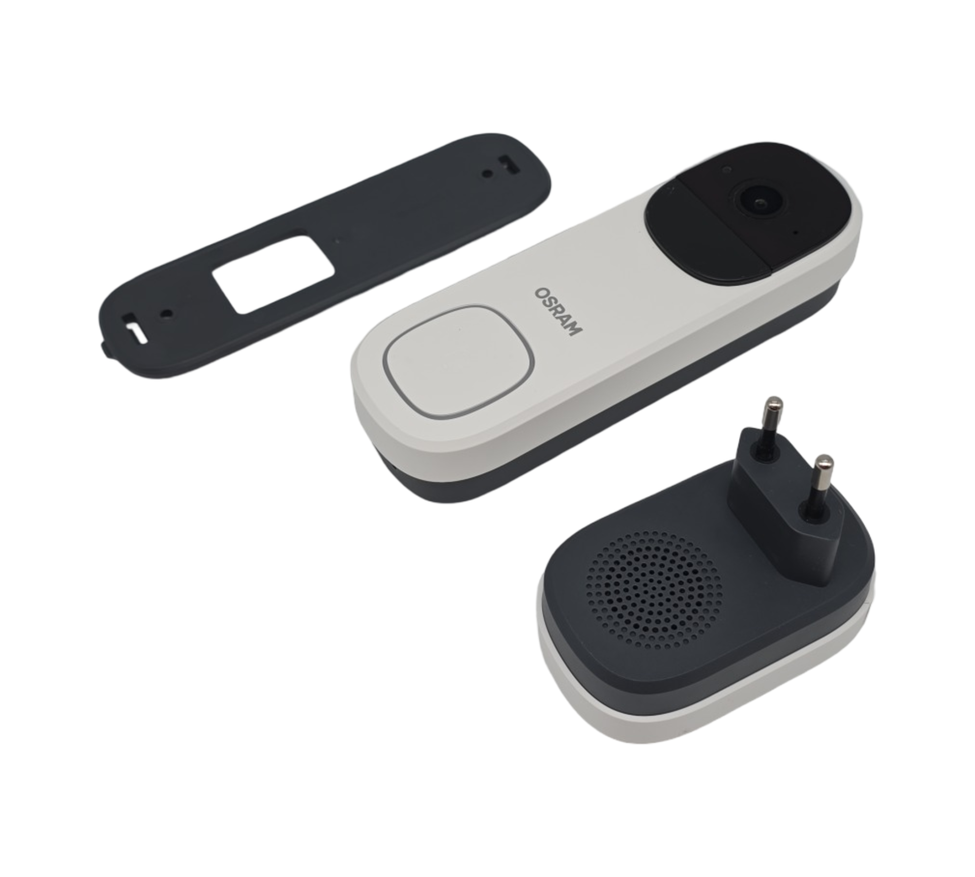 OSRAM SMART+ WiFi Video-Türklingel 3MP 2K PIR-Sensor 5200mAh Akku Gong 160° Blickwinkel Alexa-kompatibel Weiß