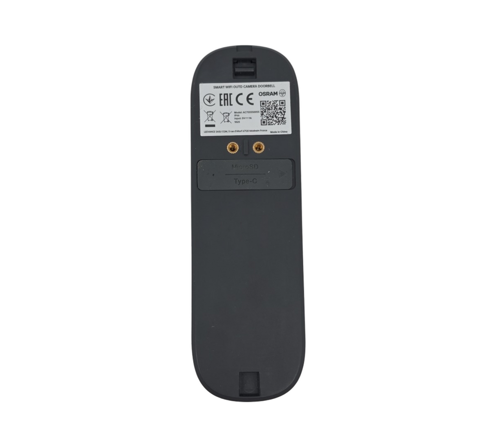 OSRAM SMART+ WiFi Video-Türklingel 3MP 2K PIR-Sensor 5200mAh Akku Gong 160° Blickwinkel Alexa-kompatibel Weiß