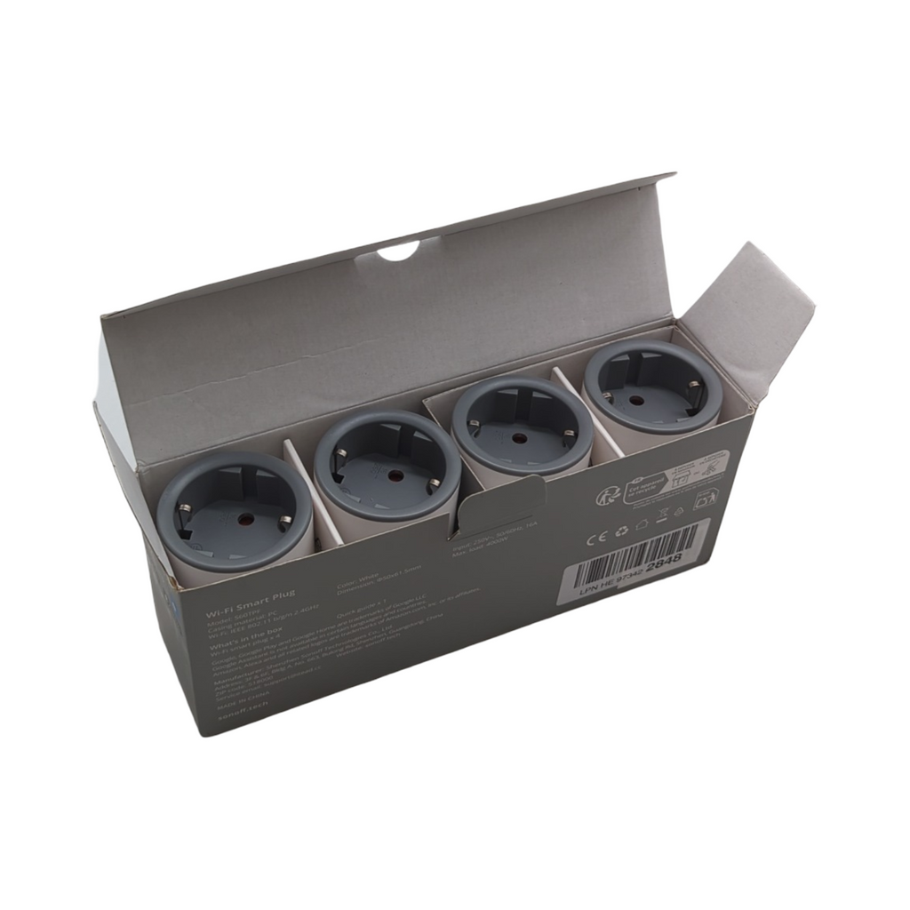 SONOFF S60TPF WLAN Steckdose 16A 4000W Strommessung Überlastschutz Sprachsteuerung 4er Pack