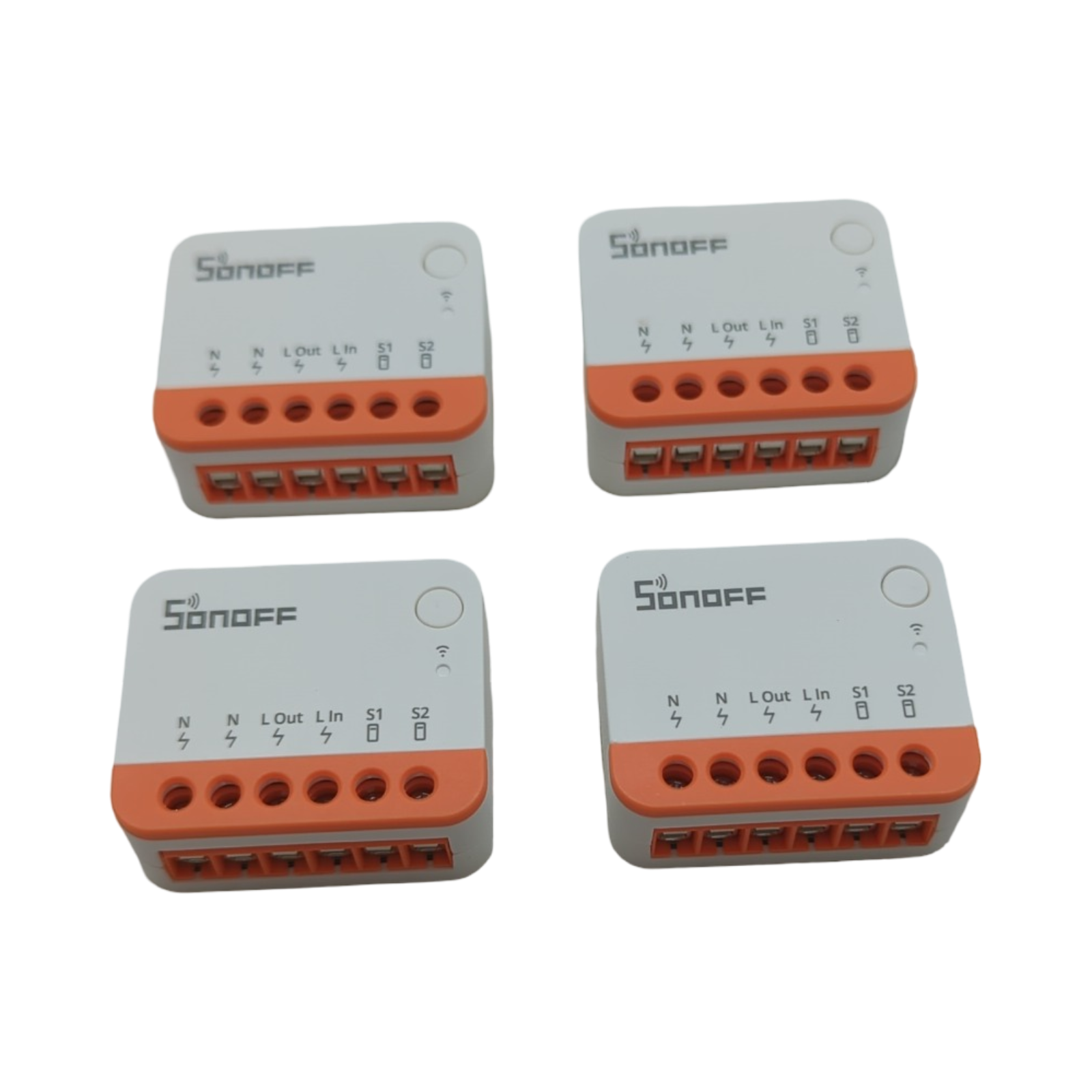SONOFF MINIR4 WLAN Smart Schalter Set 2-Wege Relay Split Mode Timing-Funktion 2.4G WiFi Neutralleiter 4 Stück
