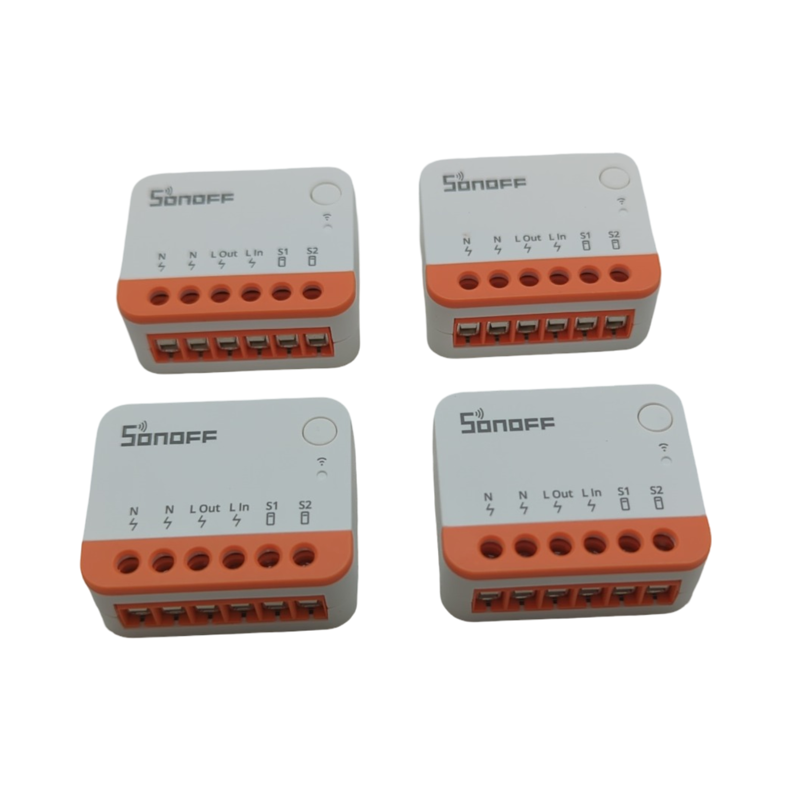 SONOFF MINIR4 WLAN Smart Schalter Set 2-Wege Relay Split Mode Timing-Funktion 2.4G WiFi Neutralleiter 4 Stück