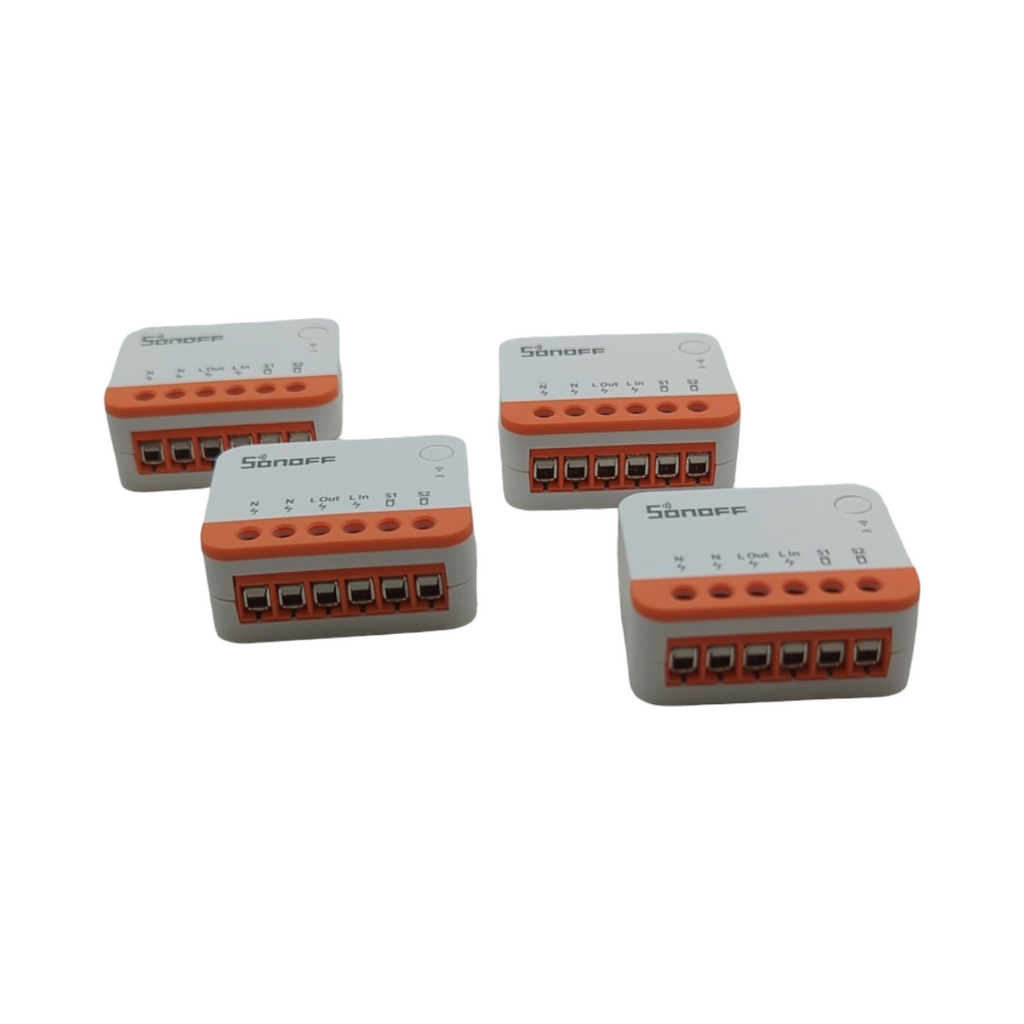 SONOFF MINIR4 WLAN Smart Schalter Set 2-Wege Relay Split Mode Timing-Funktion 2.4G WiFi Neutralleiter 4 Stück