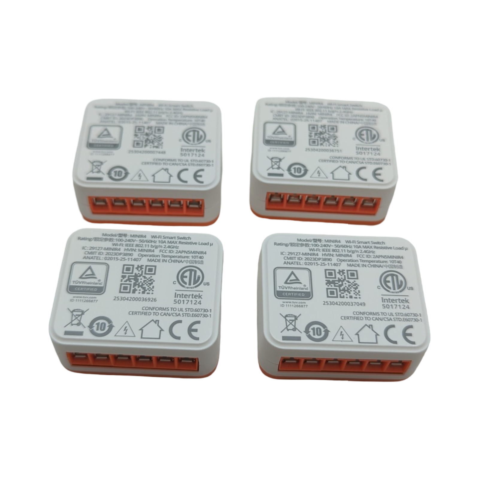 SONOFF MINIR4 WLAN Smart Schalter Set 2-Wege Relay Split Mode Timing-Funktion 2.4G WiFi Neutralleiter 4 Stück