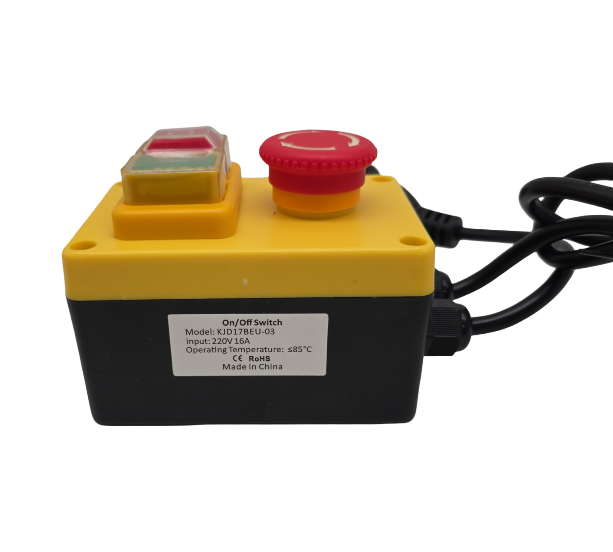 Briidea Einphasiger Ein Aus Schalter Sicherheitsschalter mit großem rotem Not-Aus-Knopf 220V