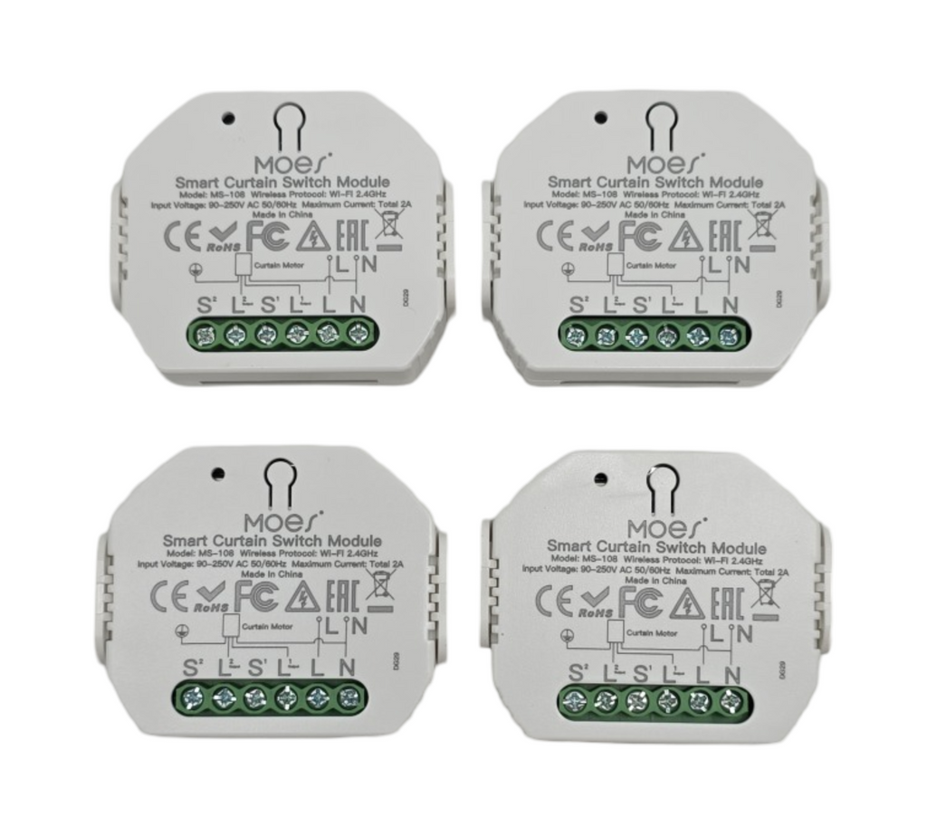 MOES Smart Rolladenschalter Modul 4er Pack WLAN Alexa kompatibel Zeitschaltuhr für Rollladenmotor