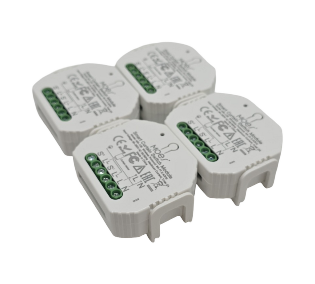 MOES Smart Rolladenschalter Modul 4er Pack WLAN Alexa kompatibel Zeitschaltuhr für Rollladenmotor