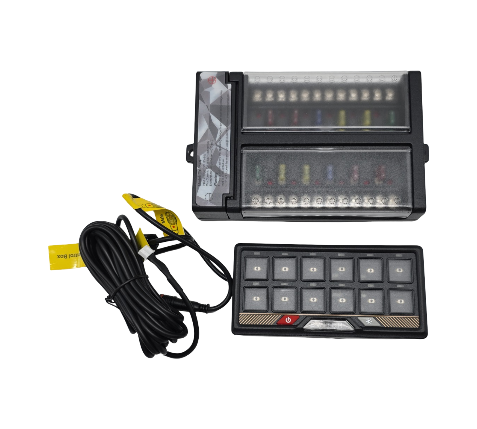 Chelhead RGB 12 Gang Bluetooth Schalttafel Batteriesteuerung wasserdicht Kippschalter Momentanimpulsschalter für LED-Lichtleiste