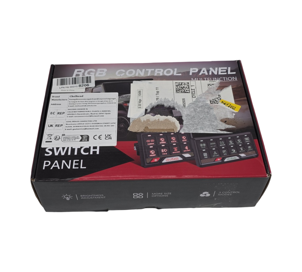 Chelhead RGB 12 Gang Bluetooth Schalttafel Batteriesteuerung wasserdicht Kippschalter Momentanimpulsschalter für LED-Lichtleiste