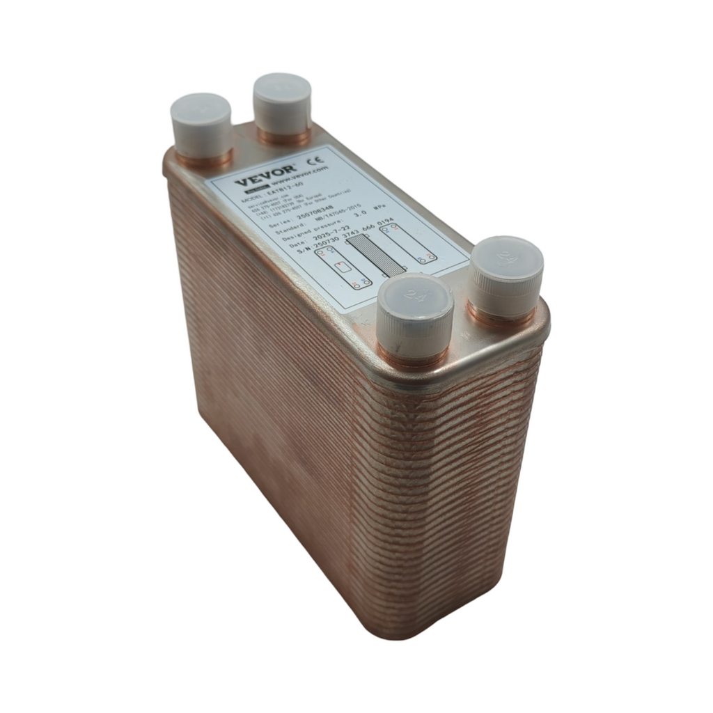 BestEquip Plattenwärmetauscher Edelstahl B12-60,Wärmetauscher 60, Plattenwärmetauscher 3,0 MPa, Wärmetauscher heizung, Silber