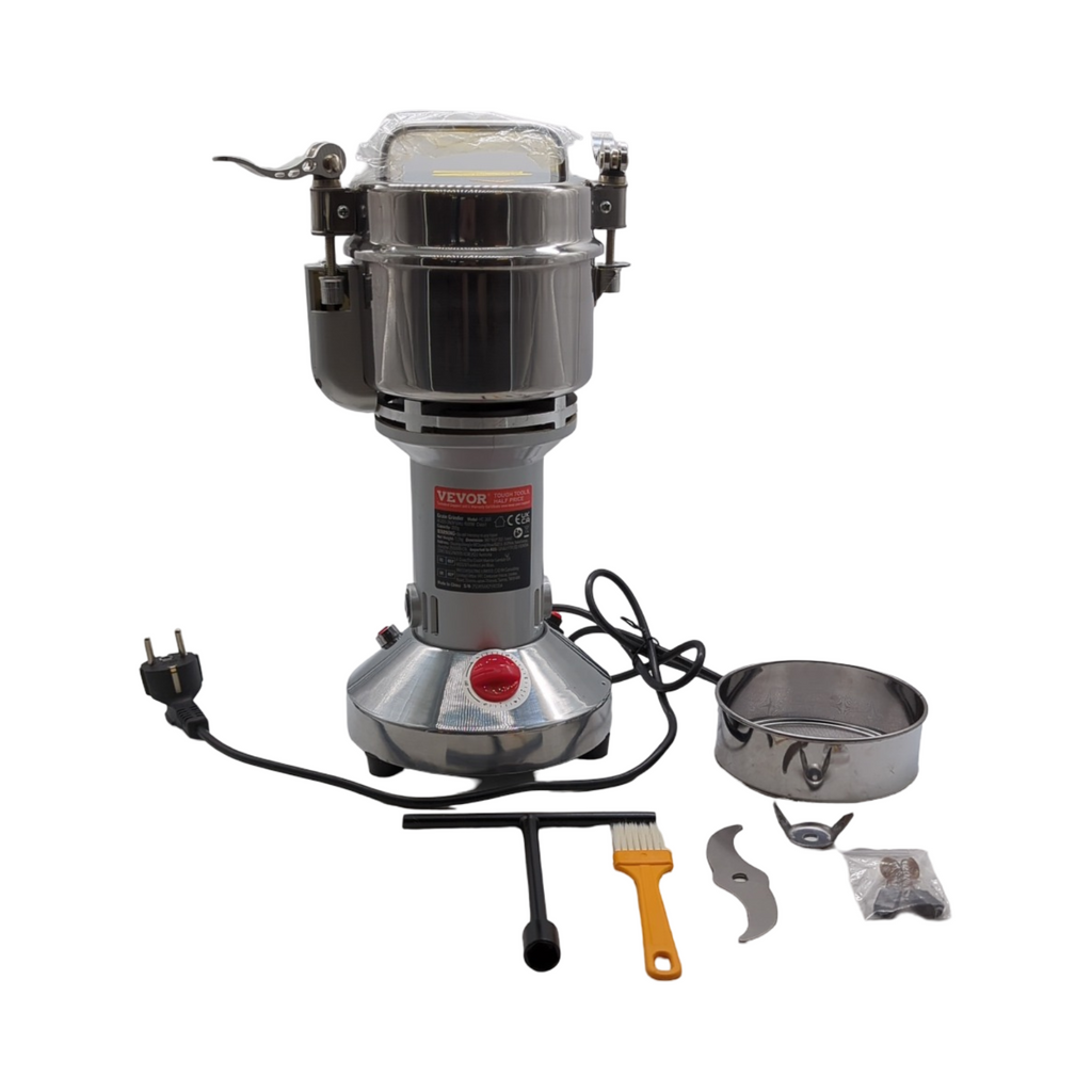 VEVOR Getreidemühle elektrisch 1500W Hochgeschwindigkeits-Gewürzmühle Edelstahl 300g für trockene Körner Gewürze