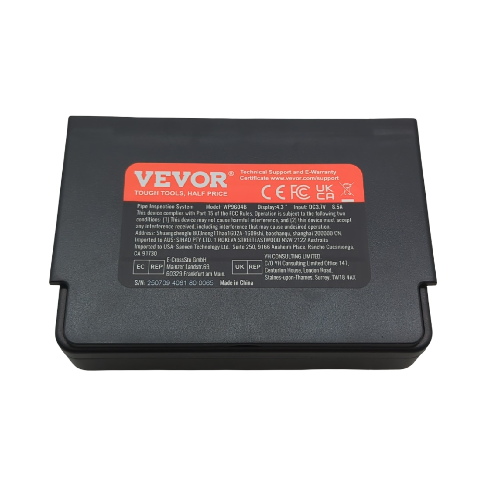VEVOR Endoskop Kamera Rohrinspektion 30m Zoom 3X 4,3 Zoll Display LED Licht 16GB SD wasserdicht