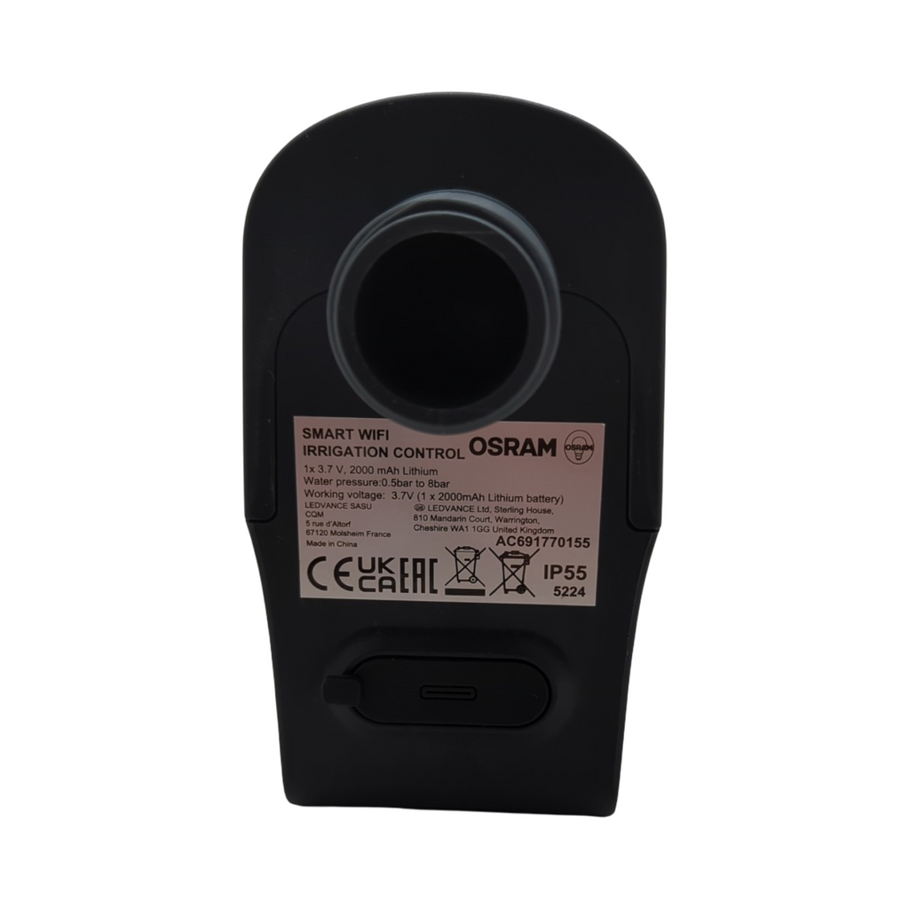 OSRAM SMART+ WiFi Bewässerungssteuerung IP55 Solar USB-C Wasserzähler App-Steuerung Alexa-kompatibel Grau
