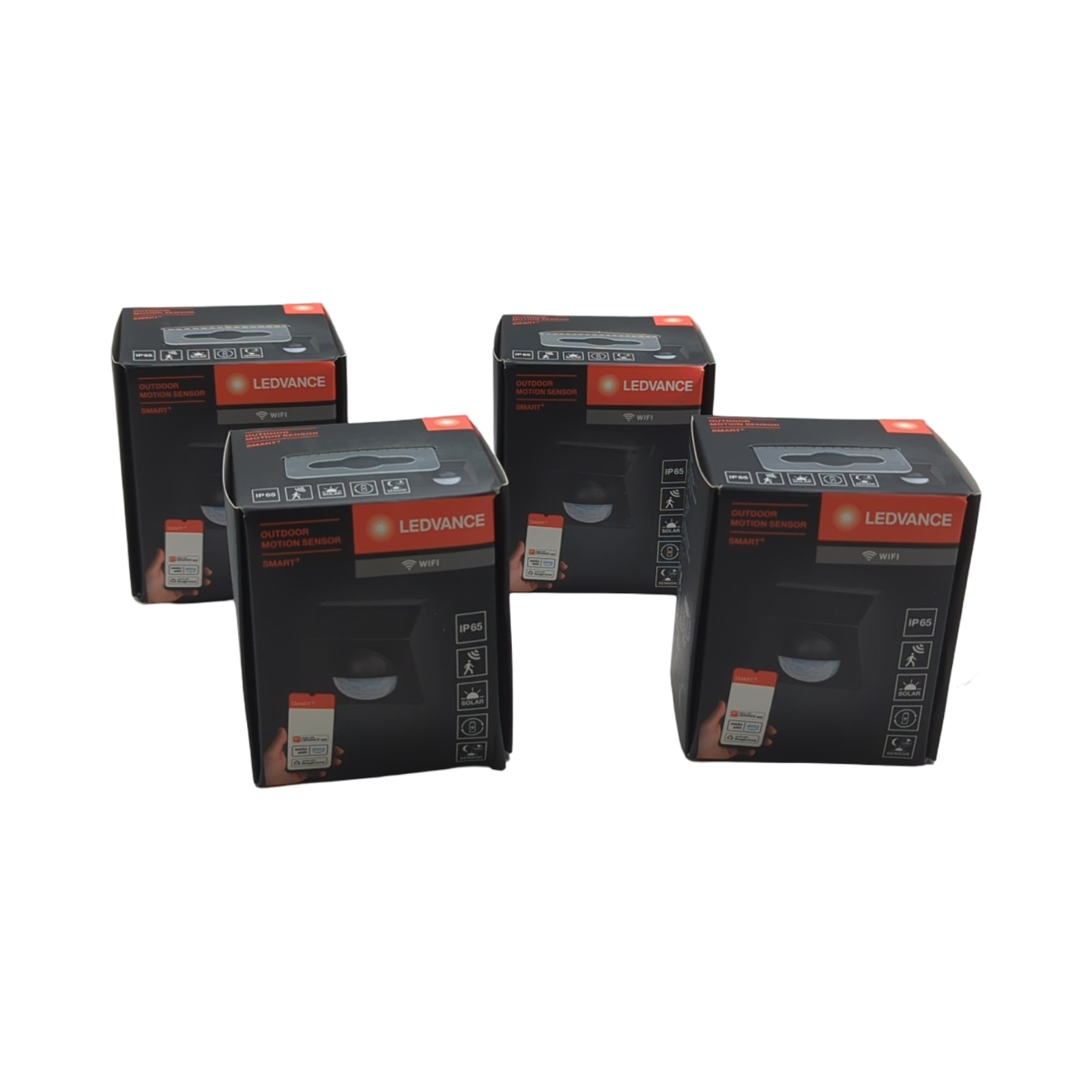 LEDVANCE SMART+ WiFi Bewegungsmelder Außen IP65 Kunststoff grau 4er-Pack