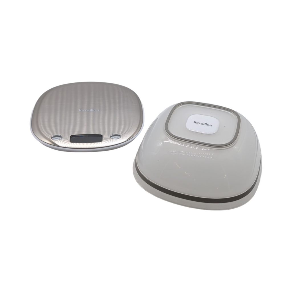 TERRAILLON MACARON GLACEE Küchenwaage Edelstahl mit 1,5L Schüssel LCD-Display integrierter Griff