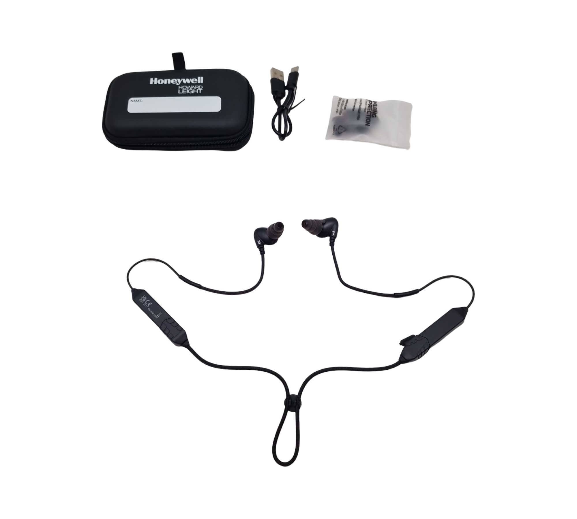 Honeywell Impact In-Ear Pro Gehörschutz Kopfhörer Active Hear-Through schwarz SNR 30 dB Lithium-Akku