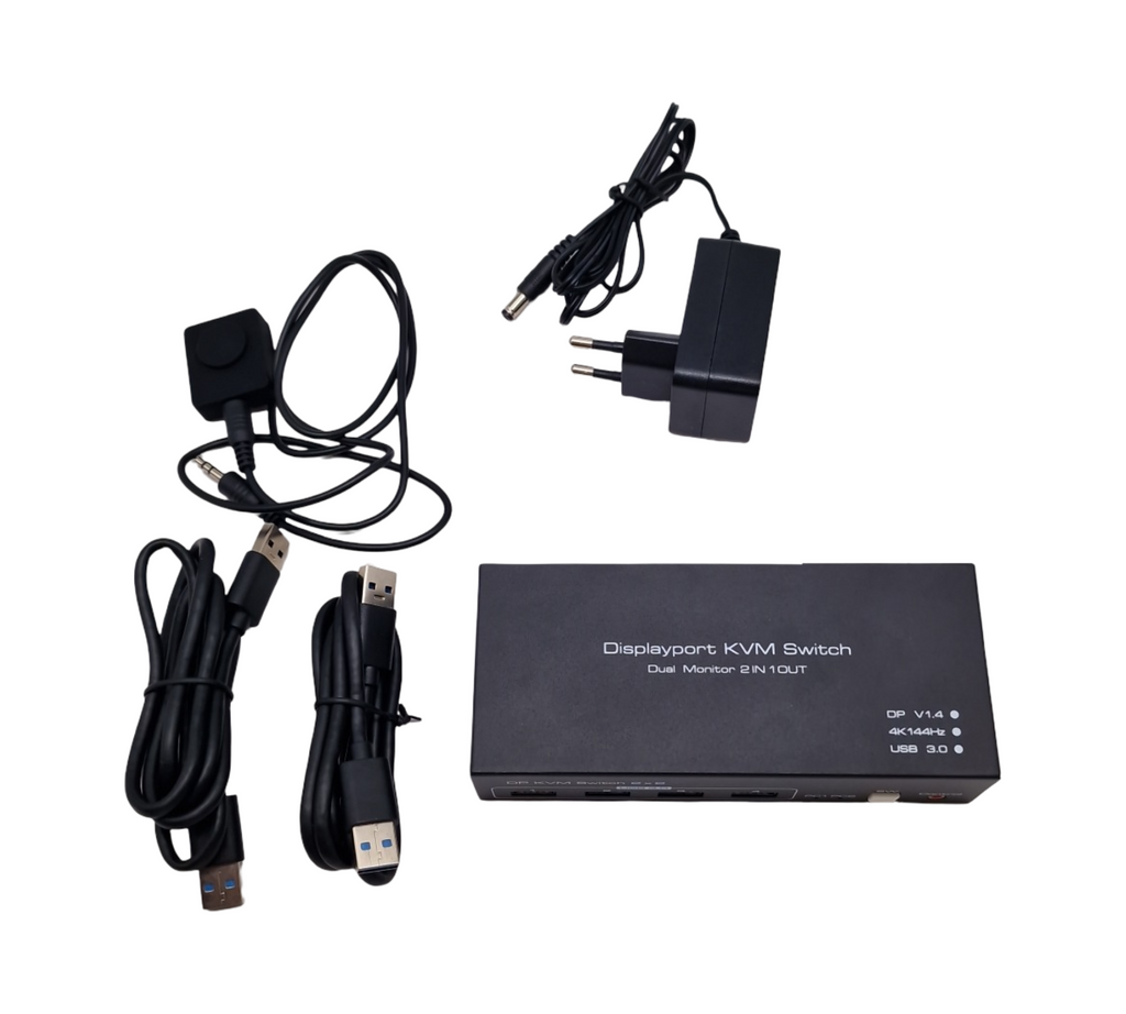 Displayport KVM Switch 4K144Hz 2 PC 2 Monitor USB3.0 Dual Monitore für 4 USB Geräte