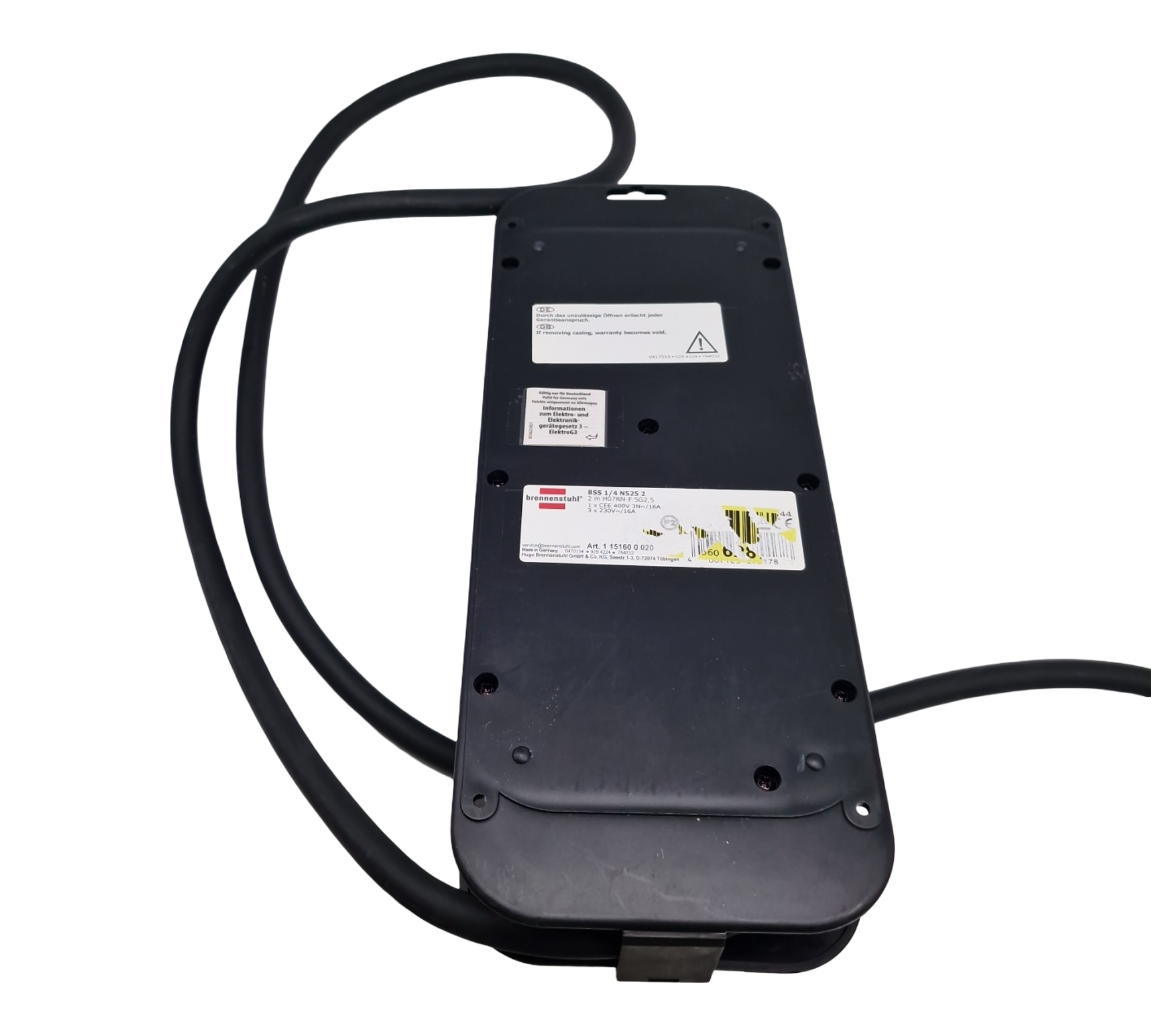 Stromstation Stromverteiler 16A mit 2m H07RN-F 5G2,5 Kabel IP44 für Baustellen und Außenbereich