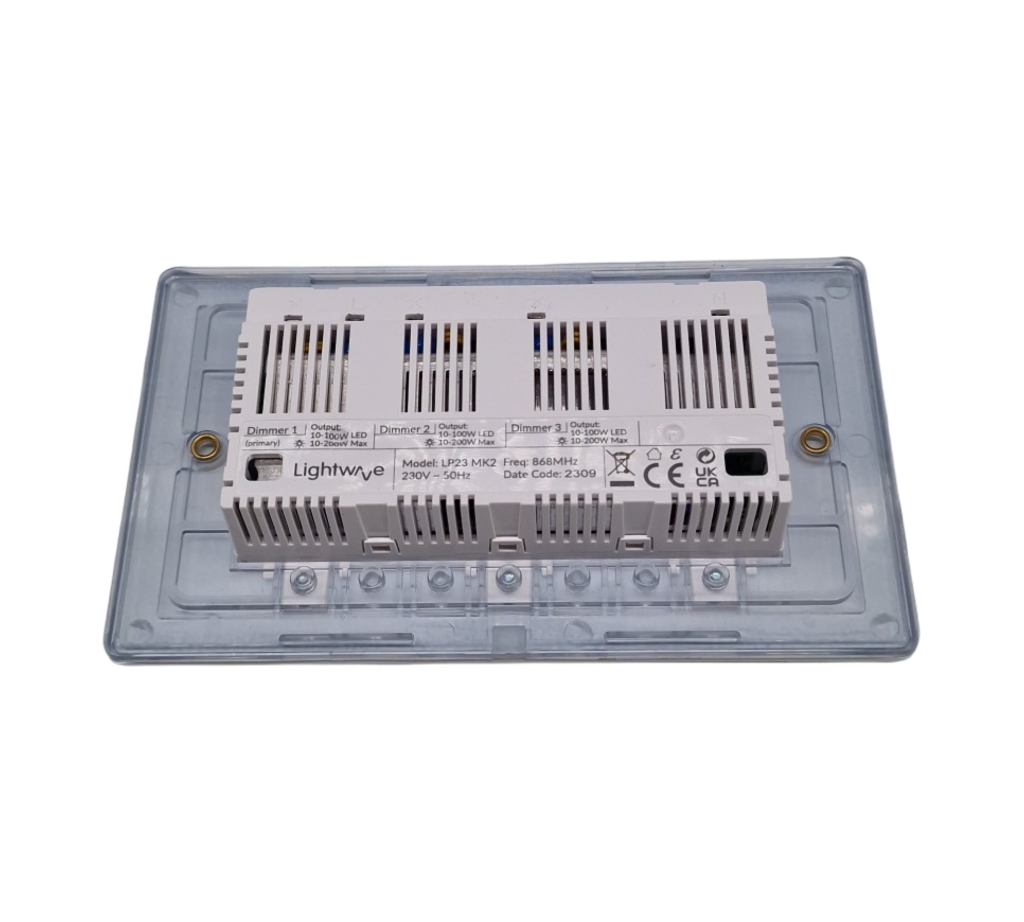 Lightwave LP23WHMK2 Smart Dimmer 3-fach Energieüberwachung Weiß Metall Alexa Google Assistant HomeKit iOS Android