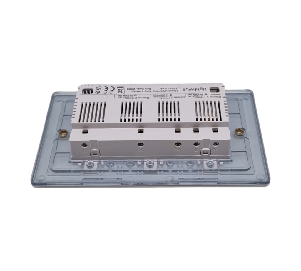 Lightwave LP23WHMK2 Smart Dimmer 3-fach Energieüberwachung Weiß Metall Alexa Google Assistant HomeKit iOS Android