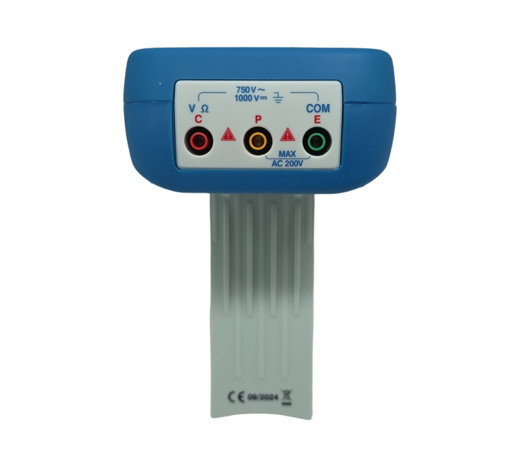 PeakTech 2700 — digitaler Erdungswiderstandsmesser mit doppeltem, beleuchtetem LCD-Display und 2 Erdungsspießen