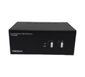 TRENDnet TK-240DP 2-Port Dual Monitor DisplayPort KVM Switch mit Audio USB 2.0 Hub schwarz