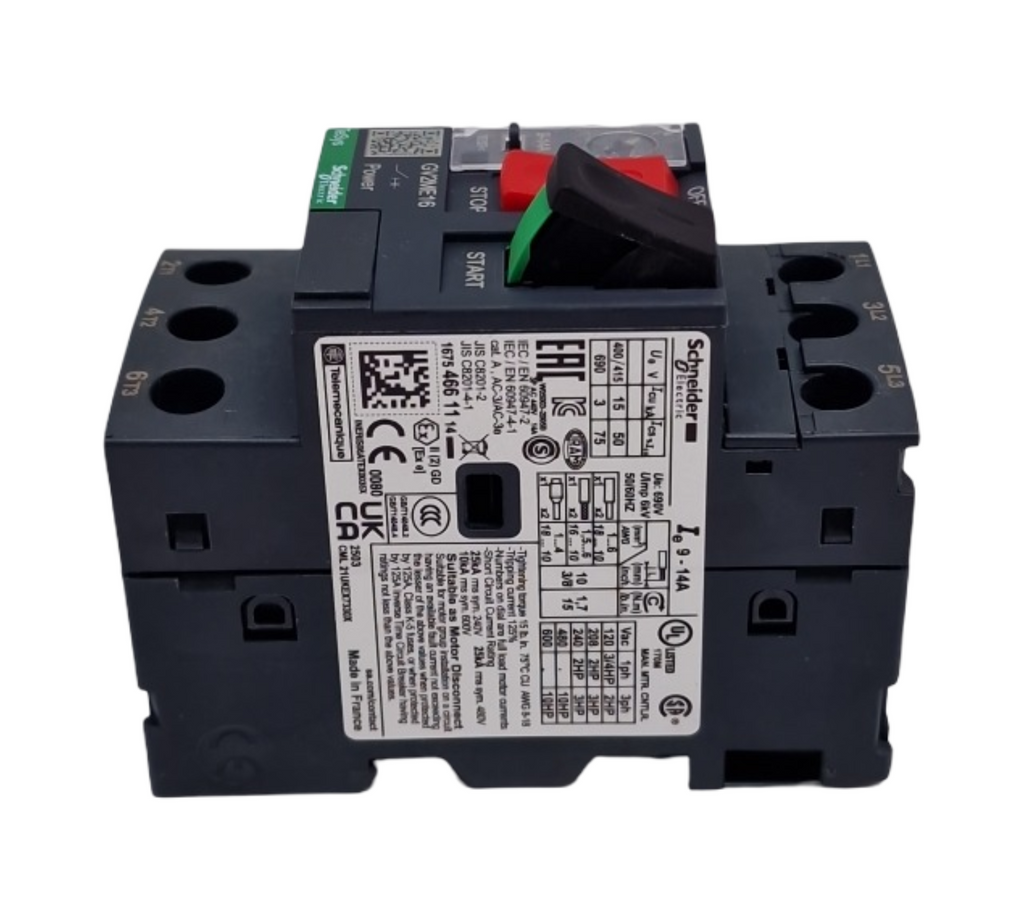 Schneider Electric GV2ME16 Motorschutzschalter 3-polig 9-14A Tasterbetätigung Schraubanschluss