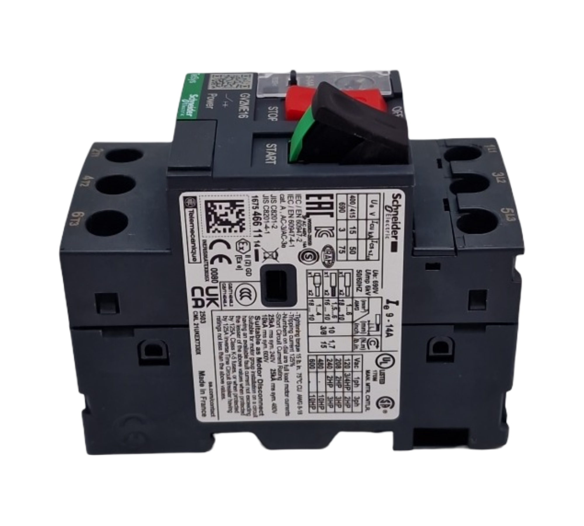 Schneider Electric GV2ME16 Motorschutzschalter 3-polig 9-14A Tasterbetätigung Schraubanschluss