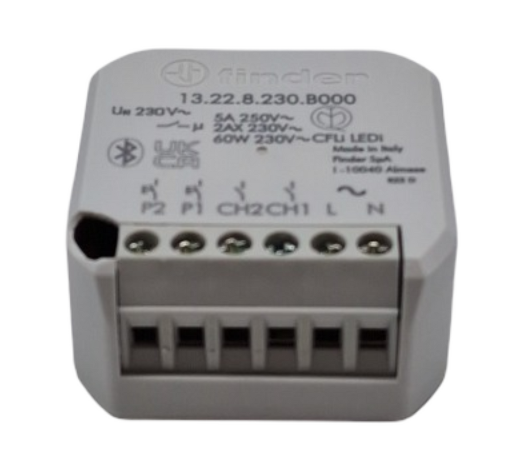 Multifunktionales Bluetooth-Relais Finder YESLY, Typ 13228230B000, 2 Kontakte.