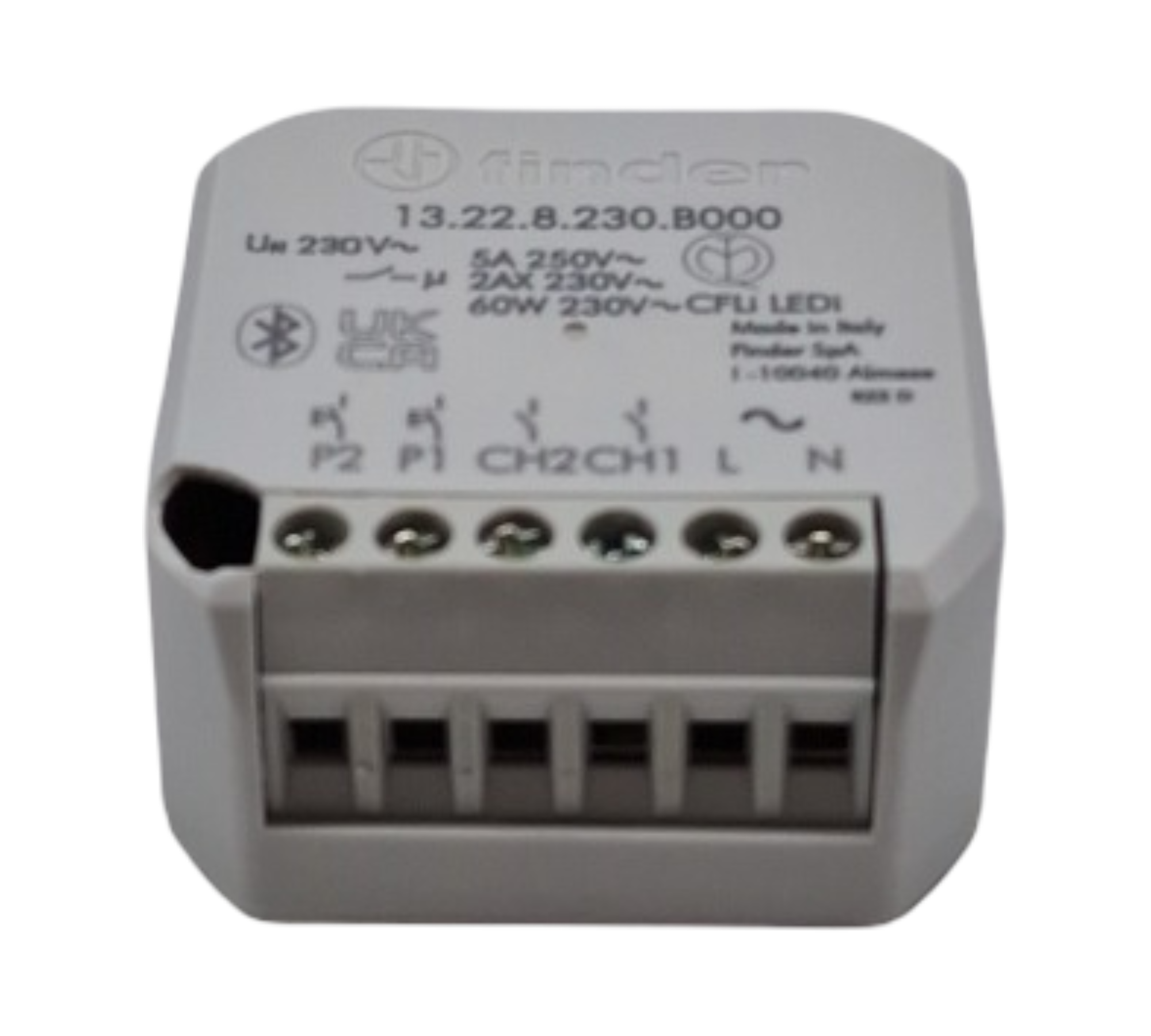 Multifunktionales Bluetooth-Relais Finder YESLY, Typ 13228230B000, 2 Kontakte.