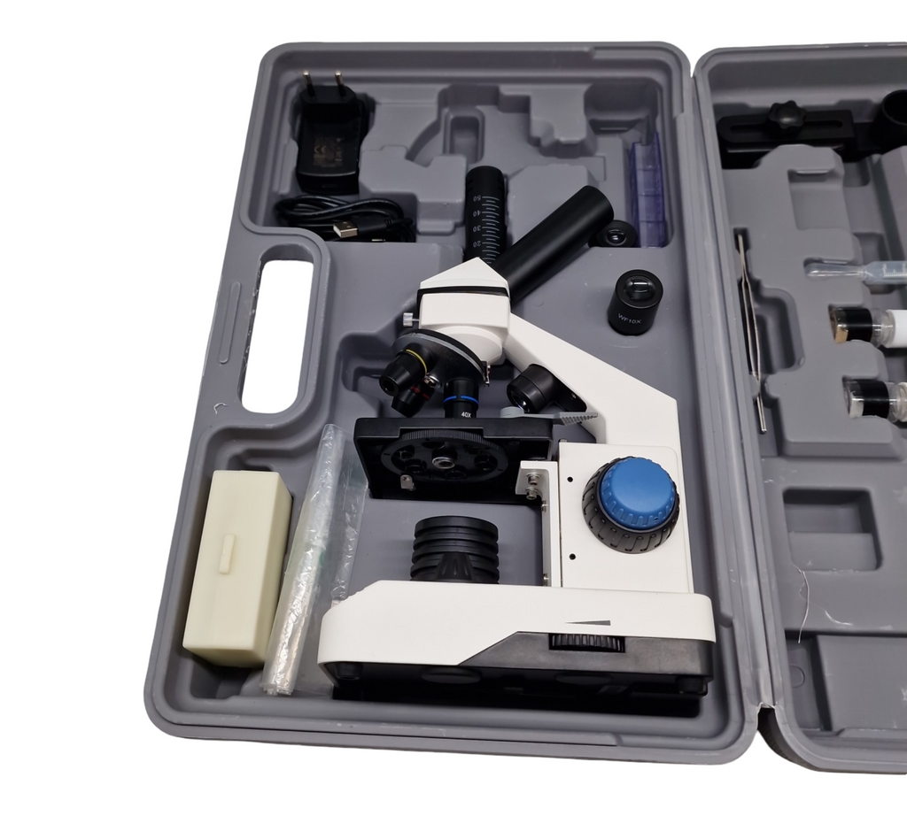 SWIFT SS121-25-PPA Mikroskop Set Kinder Monokular Verbundmikroskop 80X-2000X mit Handy Adapter Zubehör Tragebox