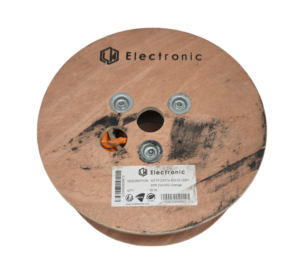 LW Electronic Cat7A Verlegekabel LAN Kabel S/FTP halogenfrei Kupfer 50m